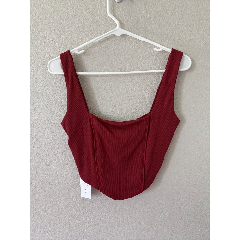 RIOT SWIM Burgundy Red Tie Back Tank Top size Medium NWT